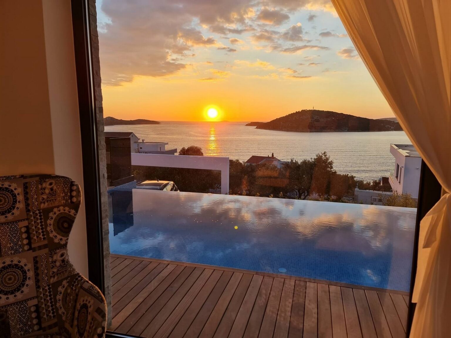 terrace, view and pool