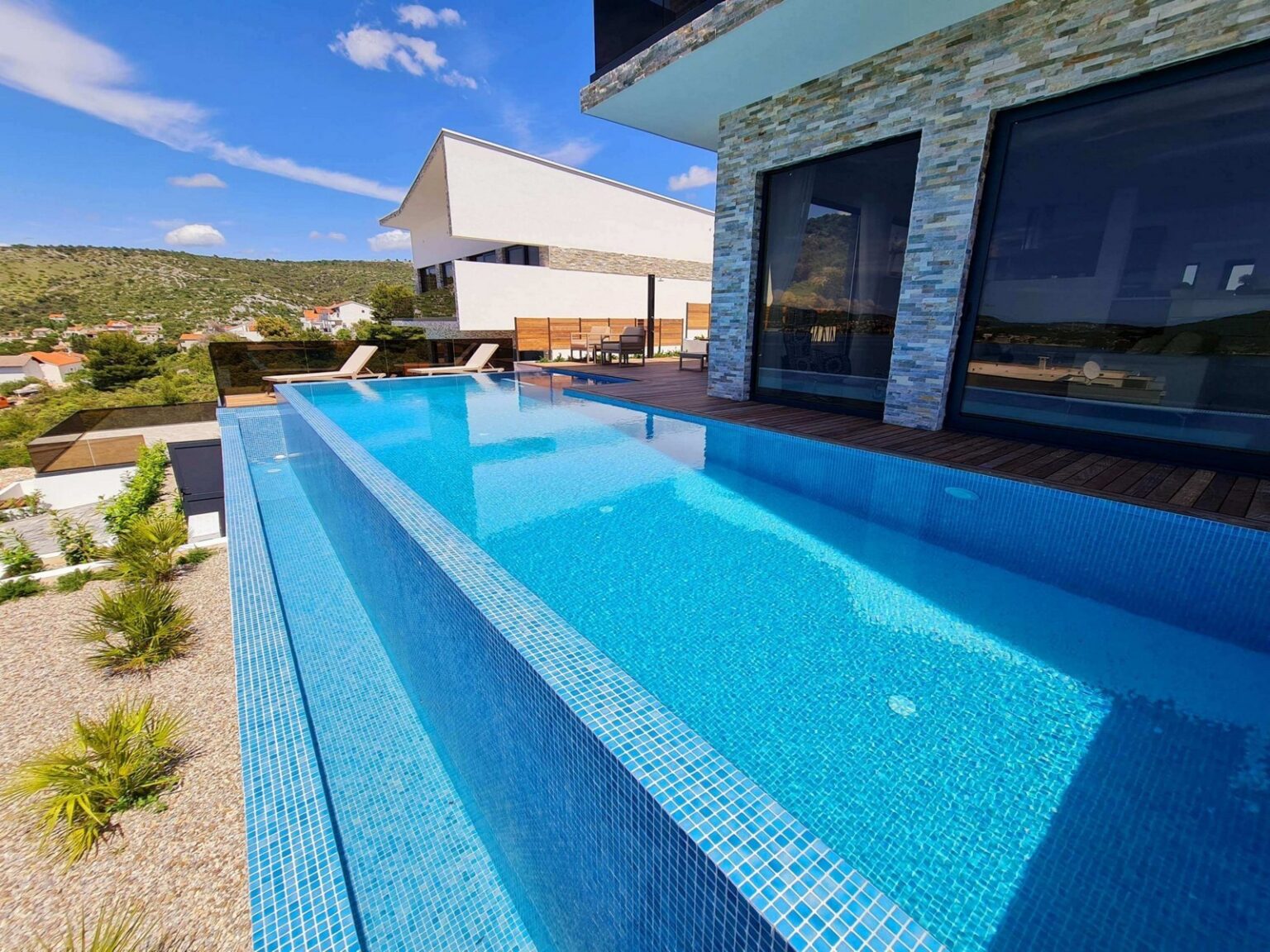 terrace, view and pool