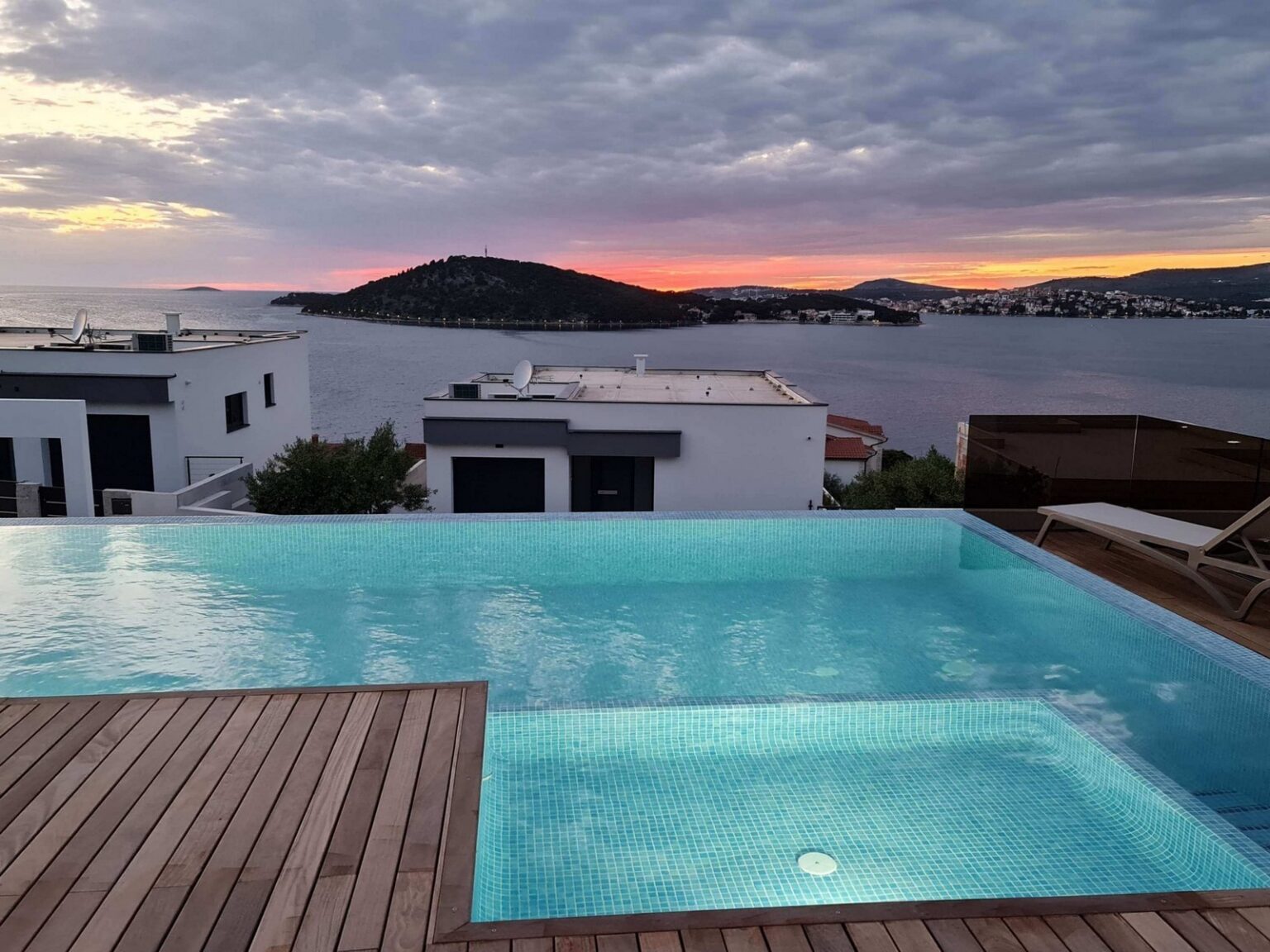 terrace, view and pool