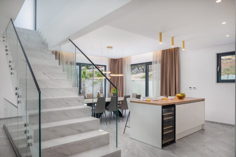 stairs and dining room