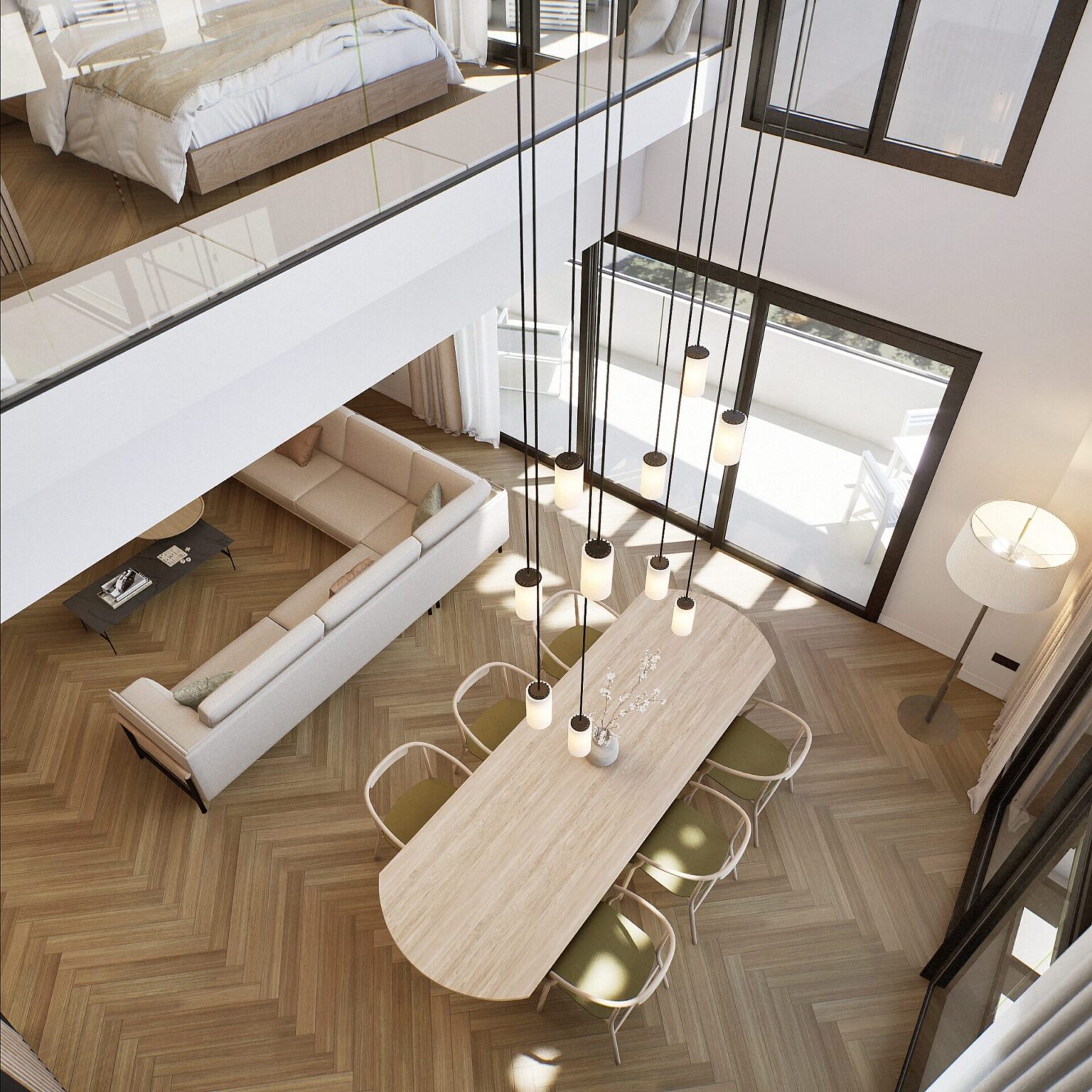 kitchen and dining room