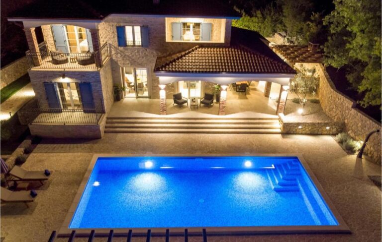 night view for villa and pool