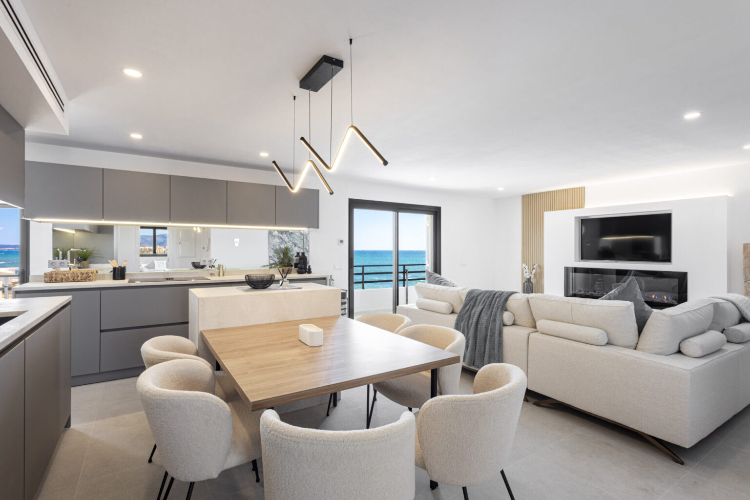 kitchen and dining room