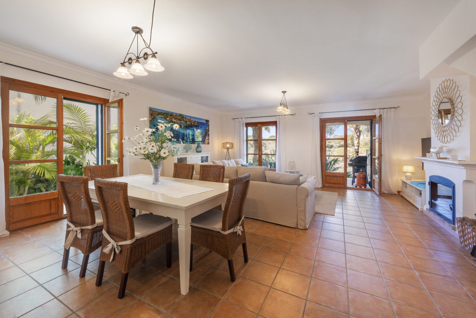 dining room and living room
