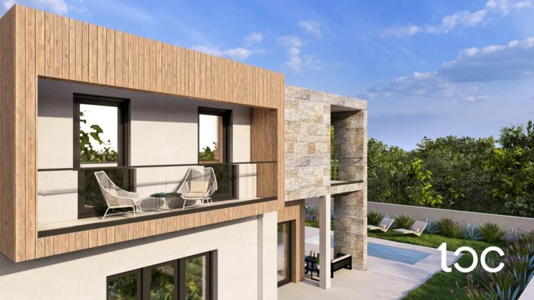 terrace and house