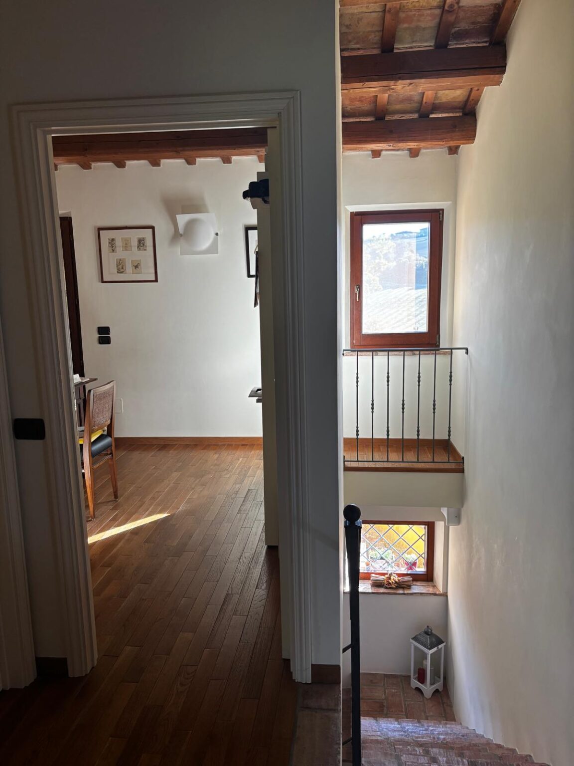 upstairs